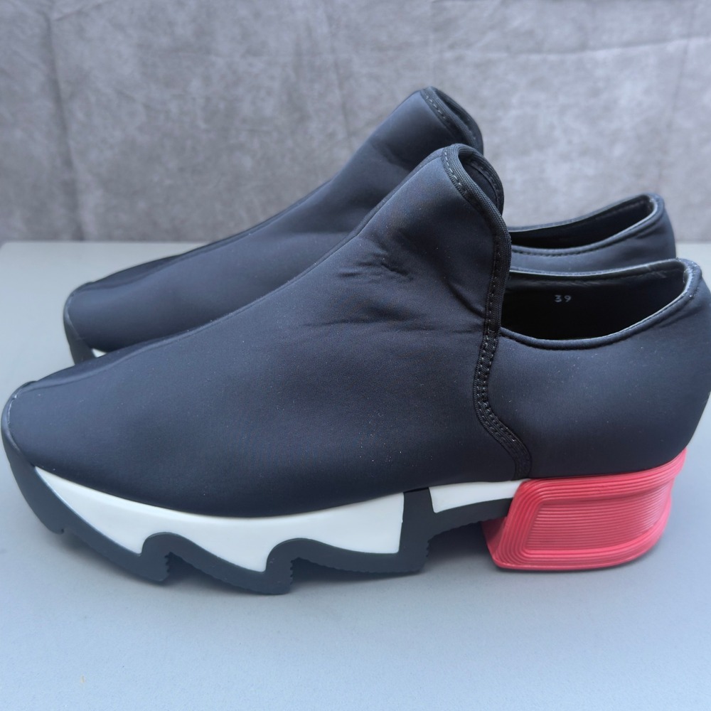 iRi Neoprene Slip On Sneakers Size 39 Black Red White Made in Italy